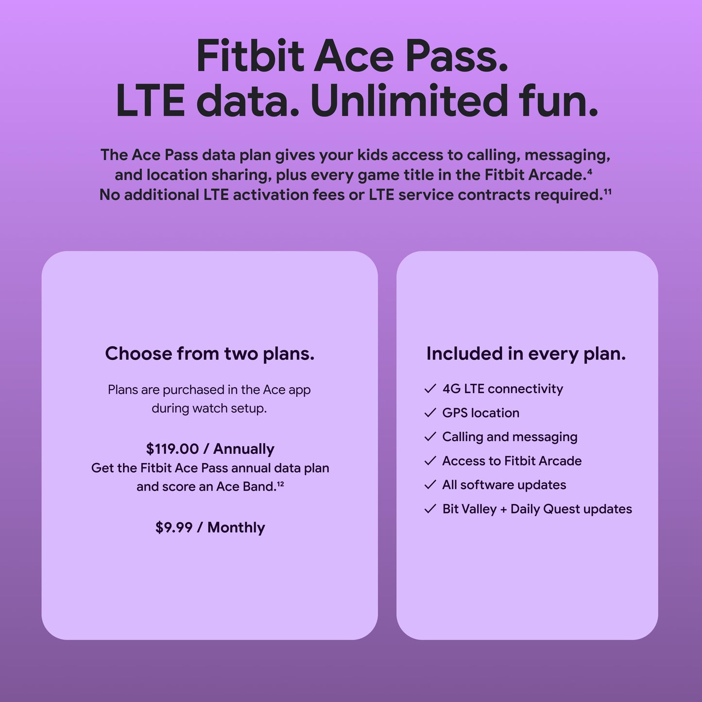 Fitbit Google Ace LTE - Kids Smartwatch with Call, Message, GPS, and Activity-Based Games, Ace Pass Data Plan Required - Spicy - Moovin